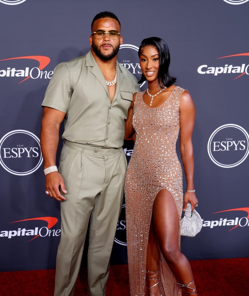 Aaron Donald & Erica Sherman | Getty Images Photo by Leon Bennett