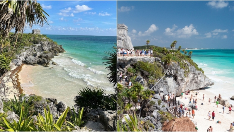 Mayan Ruins in Tulum, Mexico | Instagram/@chiara_drhn & Alamy Stock Photo