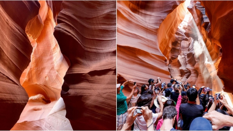 Antelope Canyon in Arizona, USA | Instagram/@redwinefortwo & Alamy Stock Photo