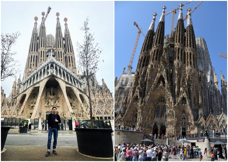 La Sagrada Familia in Barcelona, Spain | Instagram/@jorgeespinoza29 & Shutterstock